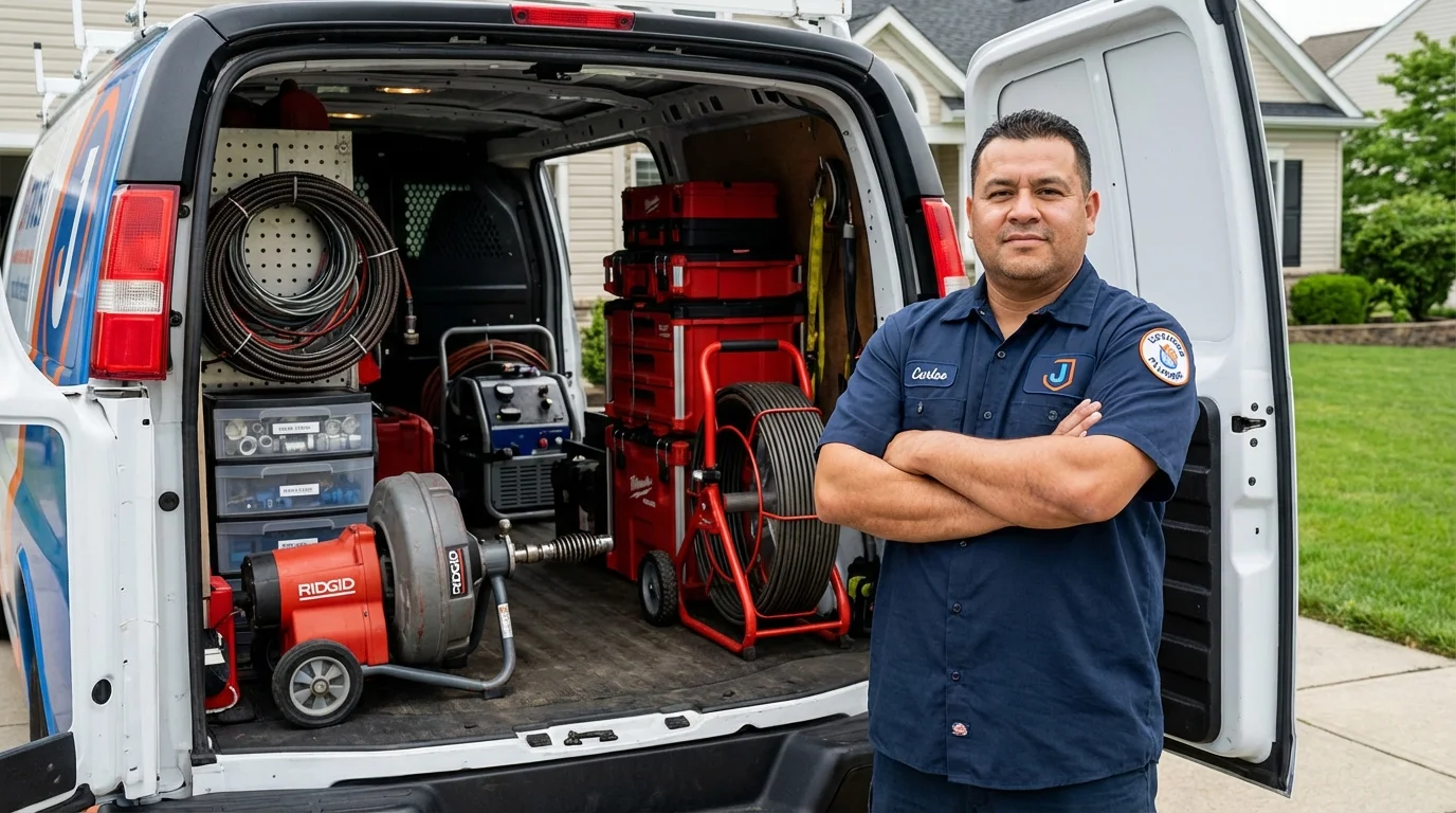Professional drain cleaning equipment and Johns Plumbing LLC plumber in Moorpark