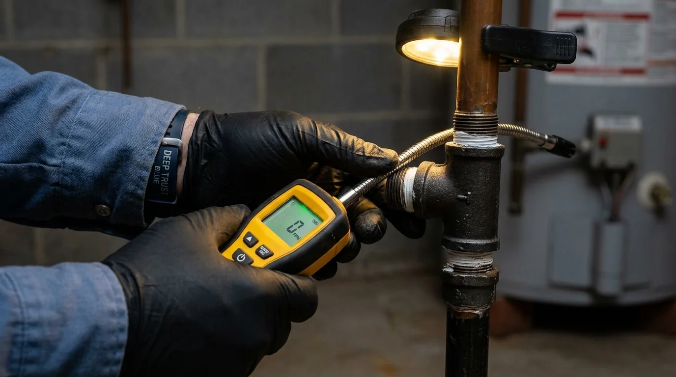 Gas leak detection with electronic sniffer by Johns Plumbing LLC in Moorpark